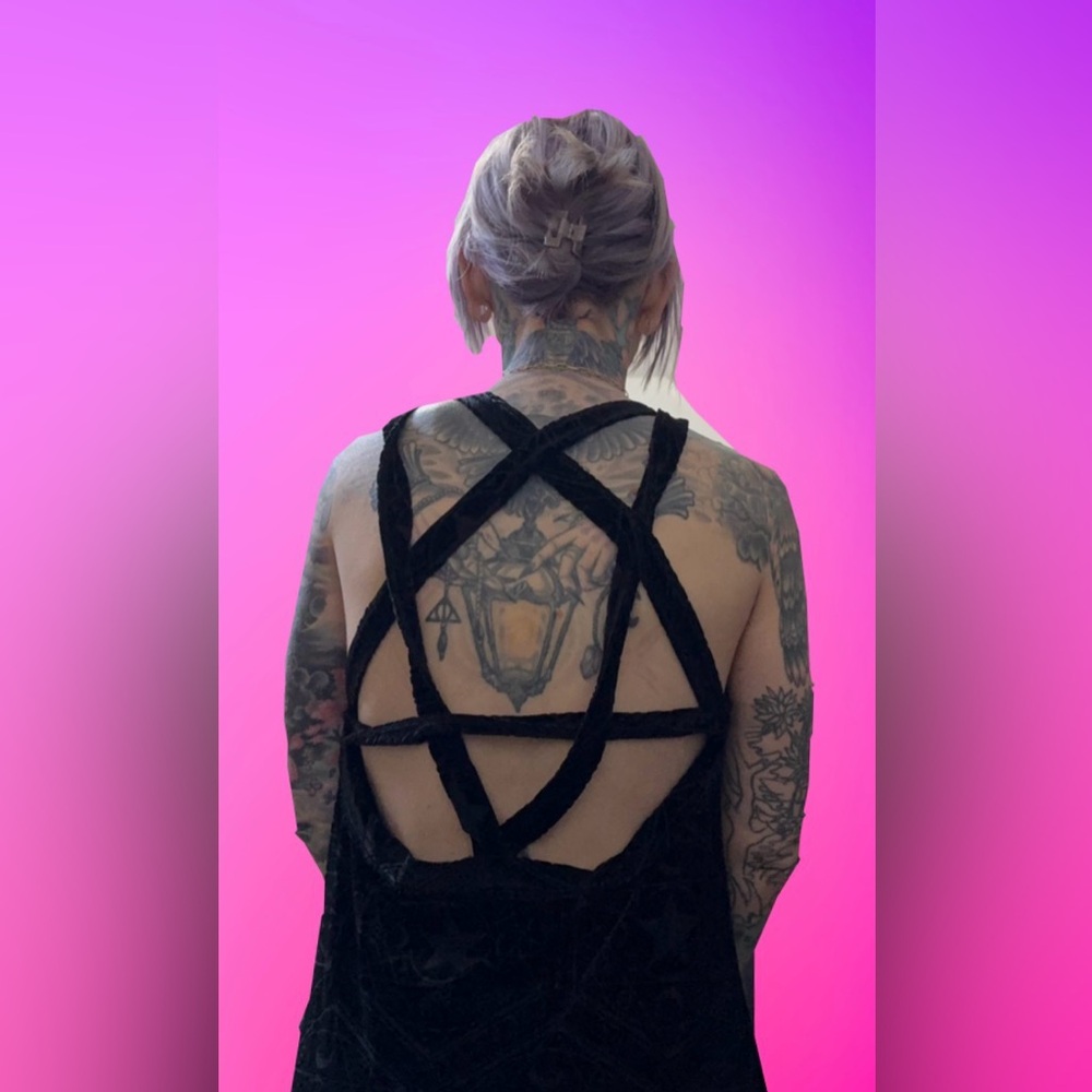 Killstar sz L mesh pentagram dress - Picture 8 of 8